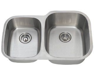 MR Direct 503R 16 Offset Double Bowl Stainless Steel Sink    