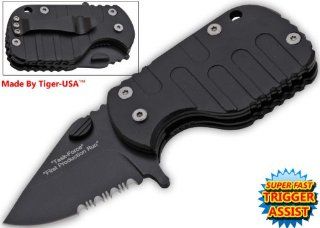 6" Trigger Assisted "M.t.f" Tactical Folder "New Action Knife" Folding Knife Blade Steel Sharp Edge Dagger Pocket Hunting Camping Camp  Martial Arts Knives  Sports & Outdoors