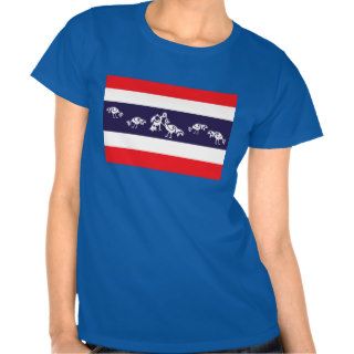 Roosters fighting Thai  flag T Shirts