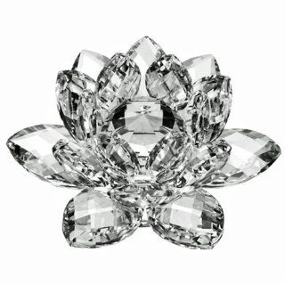 3" Amlong Crystal Clear Crystal Lotus Flower with Gift Box   Collectible Figurines