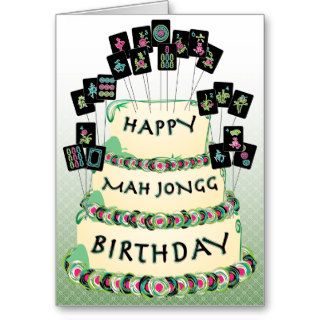 Mah Jongg Cake Birthday Card