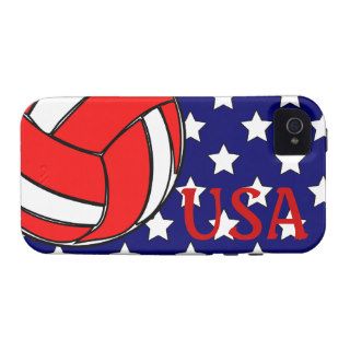 Volleyball USA Red White and Blue Case Mate iPhone 4 Cover