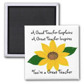 A Great Teacher Sunflower Design Magnets