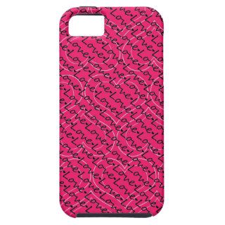 Hot Pink Hearts and Love iphone 5 case