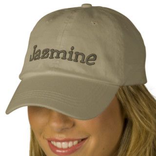 Jasmine Name Embroidered Baseball Cap Khaki