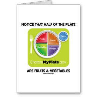 Notice That Half Of Plate Are Fruits & Vegetables Card