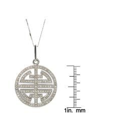 Beverly Hills Charm 14k Gold 1ct TDW Diamond Chinese 'Long Life' Necklace Beverly Hills Charm Diamond Necklaces