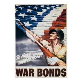 To Have and to Hold   War Bonds   Vintage WW2 Posters
