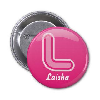Button Letter L Pink Bubble