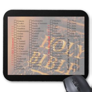 Books of the Bible check off list Mousepad