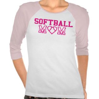Softball Mom Pink Baseball Tee