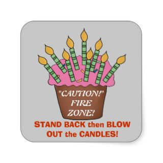 Birthday Fun cartoon cupcake sticker