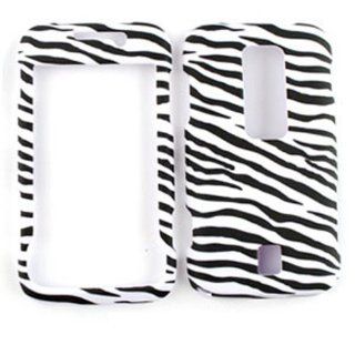 CELL PHONE CASE COVER FOR HUAWEI ASCEND M860 RUBBERIZED BLACK WHITE ZEBRA PRINT Cell Phones & Accessories