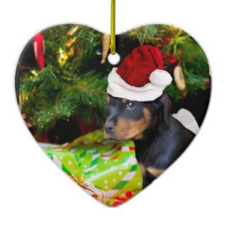 Christmas Rottweiler puppy Christmas Tree Ornament