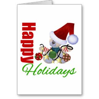 Happy Holidays Teddy Bear Greeting Cards