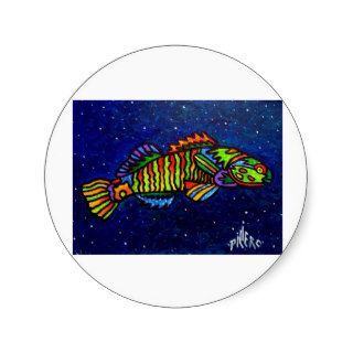 Piliero Trout Round Stickers