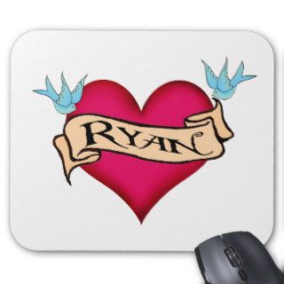 Ryan   Custom Heart Tattoo T shirts & Gifts Mouse Mat