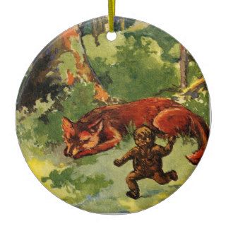 The Gingerbread Boy and the Fox Christmas Ornaments
