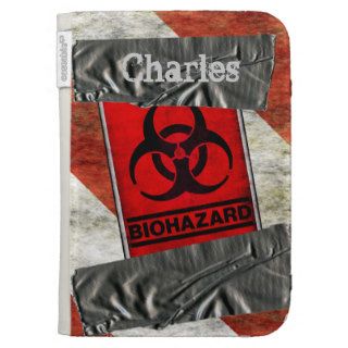 Biohazard Duct Tape Grunge Monogram Kindle Case