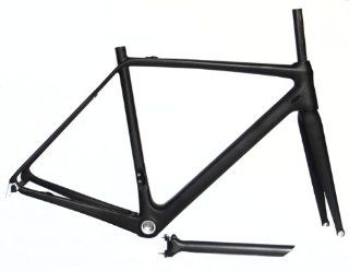 Full Carbon UD Matt Road Bike Frame set  52cm Frame Fork Seatpost  Road Bicycle Frames  Sports & Outdoors
