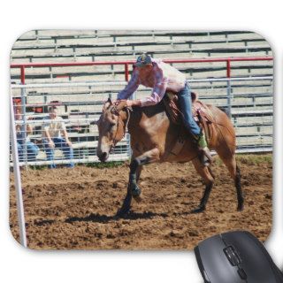 brown mule in pole bending class mouse pads