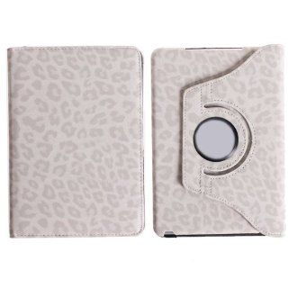 Wisedeal Quality New Leopard Pattern PU & Plastic Leather 360� Rotatable Rotating Smart Stand Protective Folio Cover Flip Case for Apple iPad Mini White Computers & Accessories