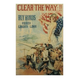 Vintage Buy Liberty Bonds WWI 1918 Poster Art