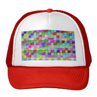 colorful plastic wax pattern trucker hat