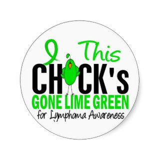 LYMPHOMA Chick Gone Lime Green Stickers