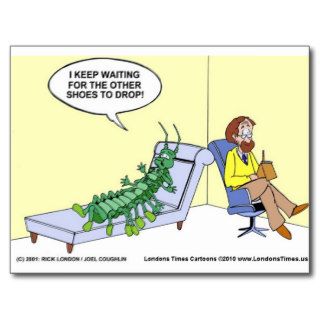 Centipede In Therapy Funny Gifts Tees Mugs Etc Postcards