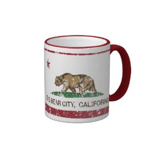 california flag big bear city distressed coffee mugs