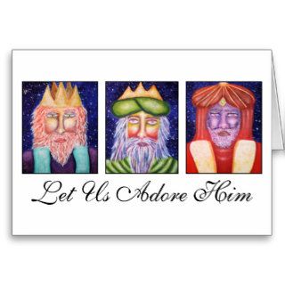 Three Kings Art "Let Use Adore Him" Christmas Card