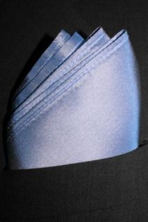 Iridescent Blue Metal Dupioni Silk Pocket Square   Full Sized 16"x16" at  Mens Clothing store Handkerchiefs