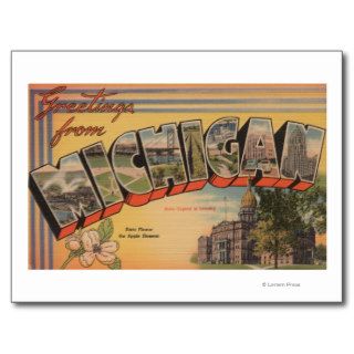 Michigan (State Capital/Flower) Post Cards