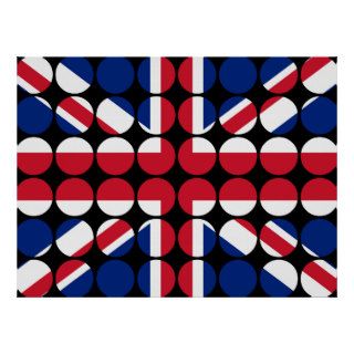 Britain Stylish Girly Chic Polka Dot British Flag Posters