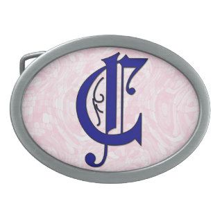 Letter C Colchester Monogram on Pink Belt Buckle
