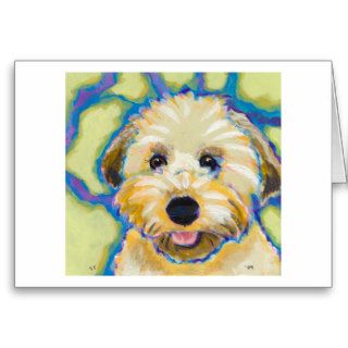 Wheatens Go Beyond Cute fun colorful dog art Cards