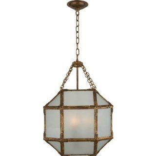 Suzanne Kasler Morris Small Lantern in Gilded Iron Finish with Frosted Glass by Visual Comfort SK5008GI FG   Ceiling Pendant Fixtures  