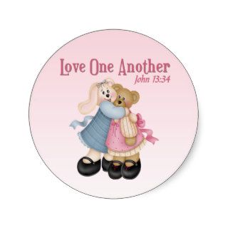Love One Another Round Stickers