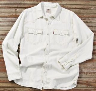Levi's Bleached Western Denim Shirt, BLEACHED DENIM, LG at  Mens Clothing store