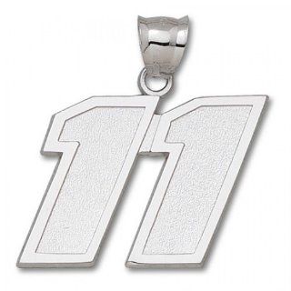 Number 11 Pendant   Nascar in Silver   Sterling   Riveting   Unisex Adult Jewelry
