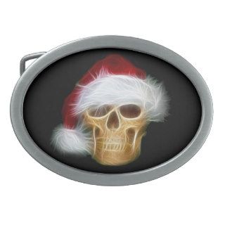 Santa skull belt buckle