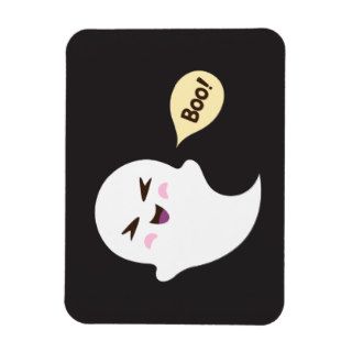 Fun cute kawaii cartoon ghost saying boo flexible magnet