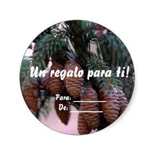 pine cone christmas gift tag stickers