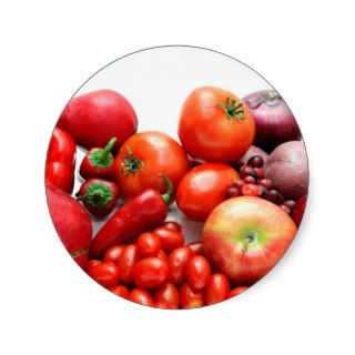 Red Fruit And Vegetables Stickers