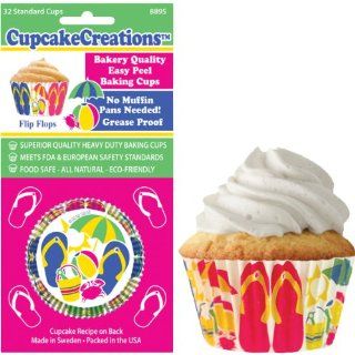 Flip Flops Cupcake Baking Cup Liners 32 Count by Cupcake Creations Kitchen & Dining