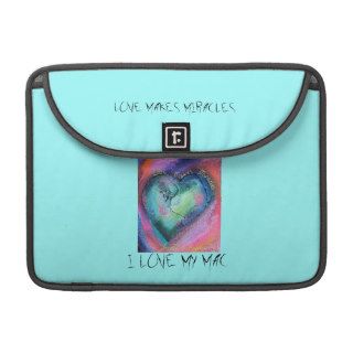 Love Makes Miracles Macbook flap sleeve (aqua) MacBook Pro Sleeves