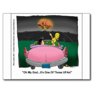 Unidentified Flying Armadillo UFA Funny Gifts Post Cards