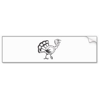 Wild Turkey Bird in Black and White Bumper Stickers