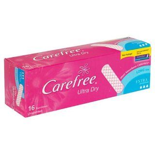 Carefree Ultra Dry Pantiliners for Extra Protection, Long, Unscented 16 pantiliners Health & Personal Care